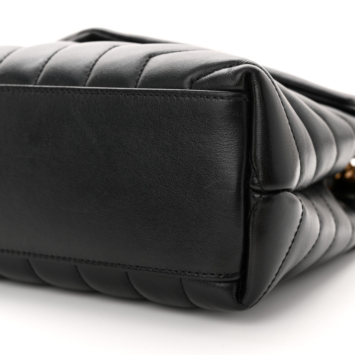 Saint Laurent Calfskin Y Quilted Monogram Small Loulou Chain Satchel Black 10 of 13