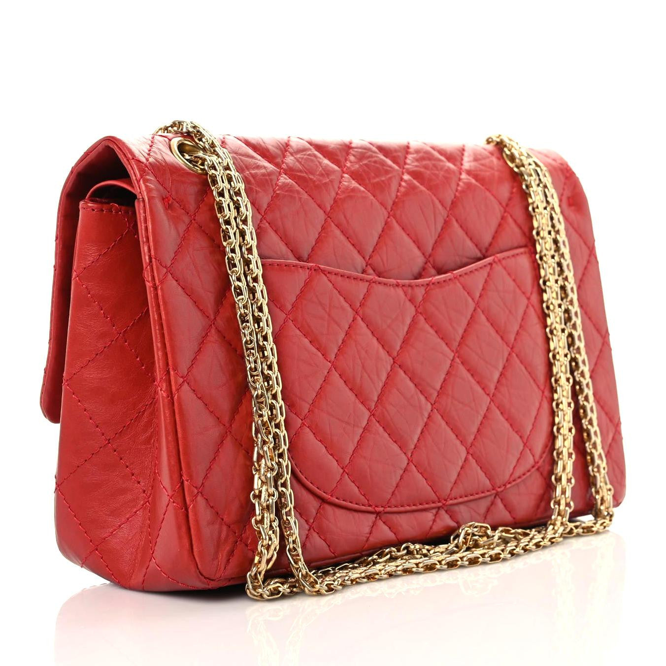 Chanel Aged Calfskin Quilted 2.55 Reissue 226 Flap Red 2 of 13