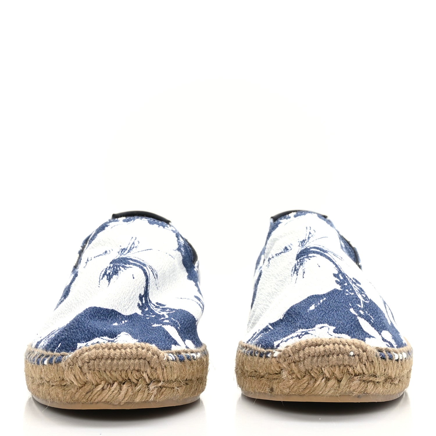 Saint Laurent Hawaiian Print Canvas Espadrilles 39 Bianco Blue Black 2 of 7