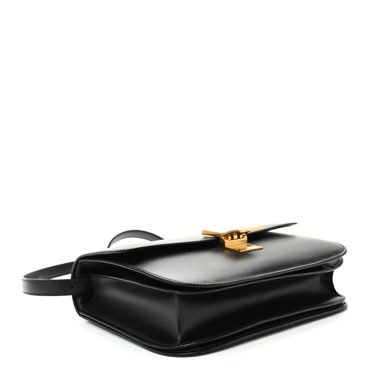Box Calfskin Medium Classic Box Flap Bag Black