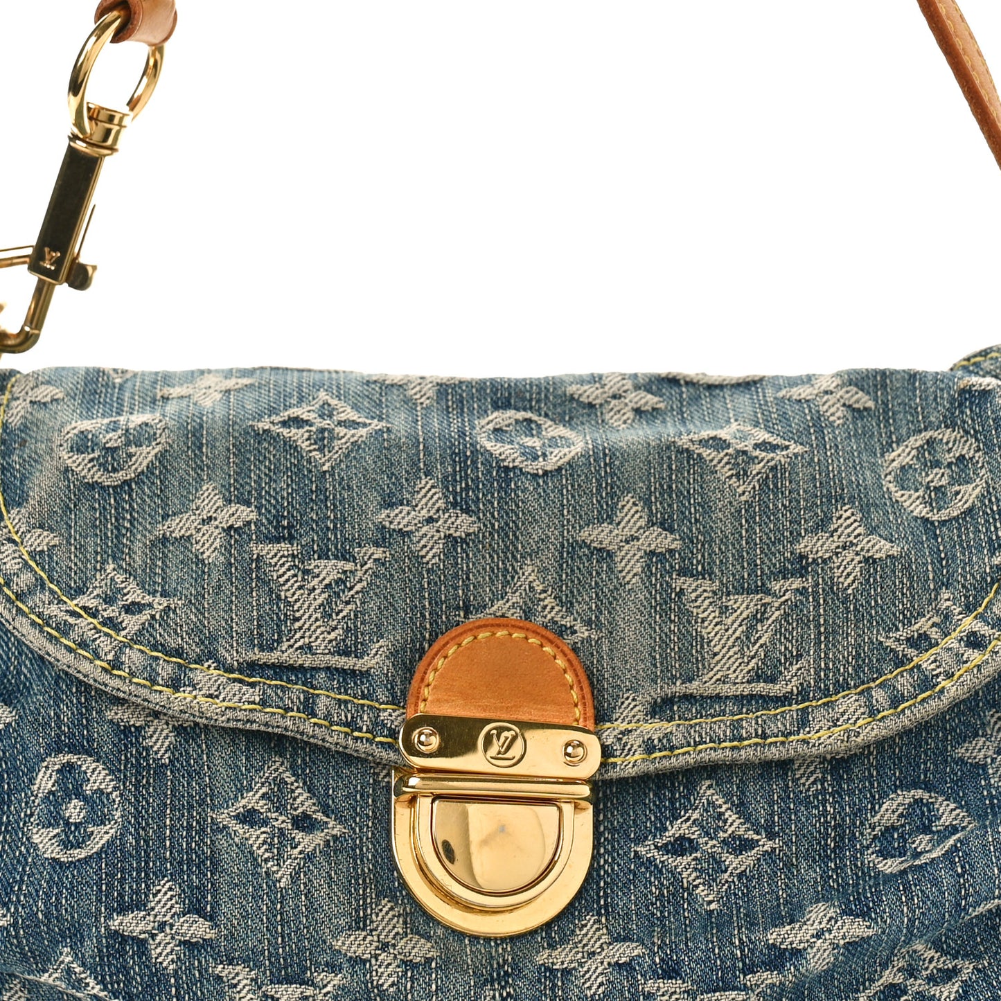 Monogram Denim Mini Pleaty Blue