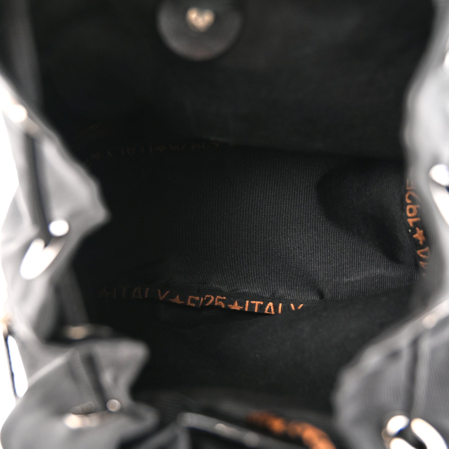 Nylon 1925 Drawstring Backpack Black