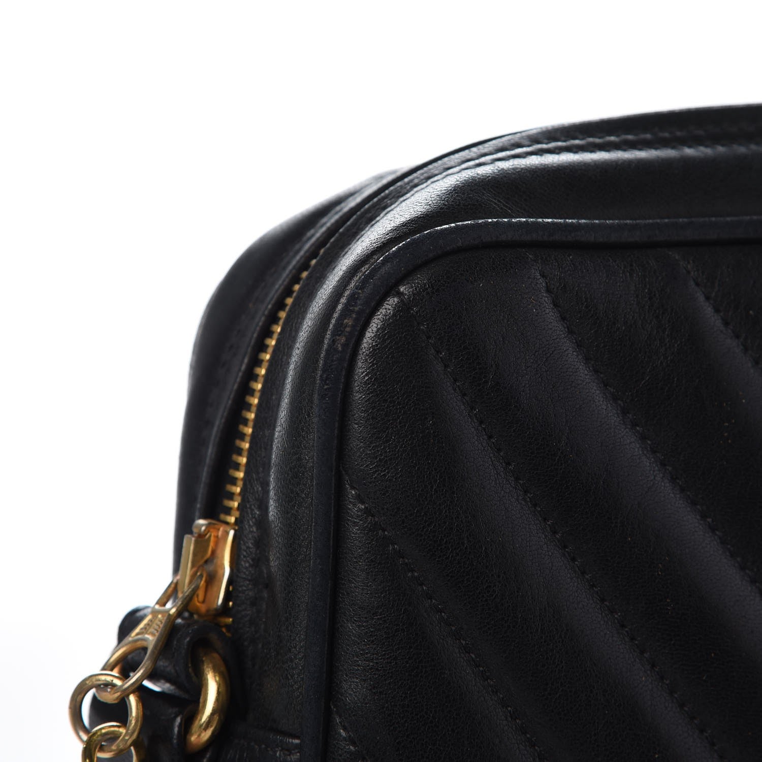 Chanel Lambskin Chevron Quilted Shoulder Bag Black 10 of 15