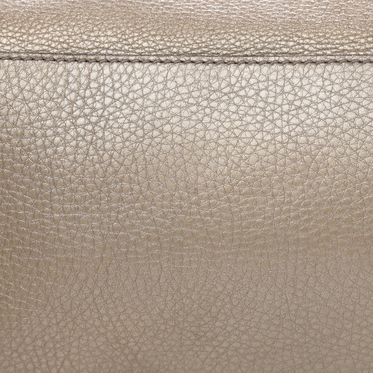 Metallic Pebbled Calfskin Medium Soho Chain Shoulder Bag Golden Beige