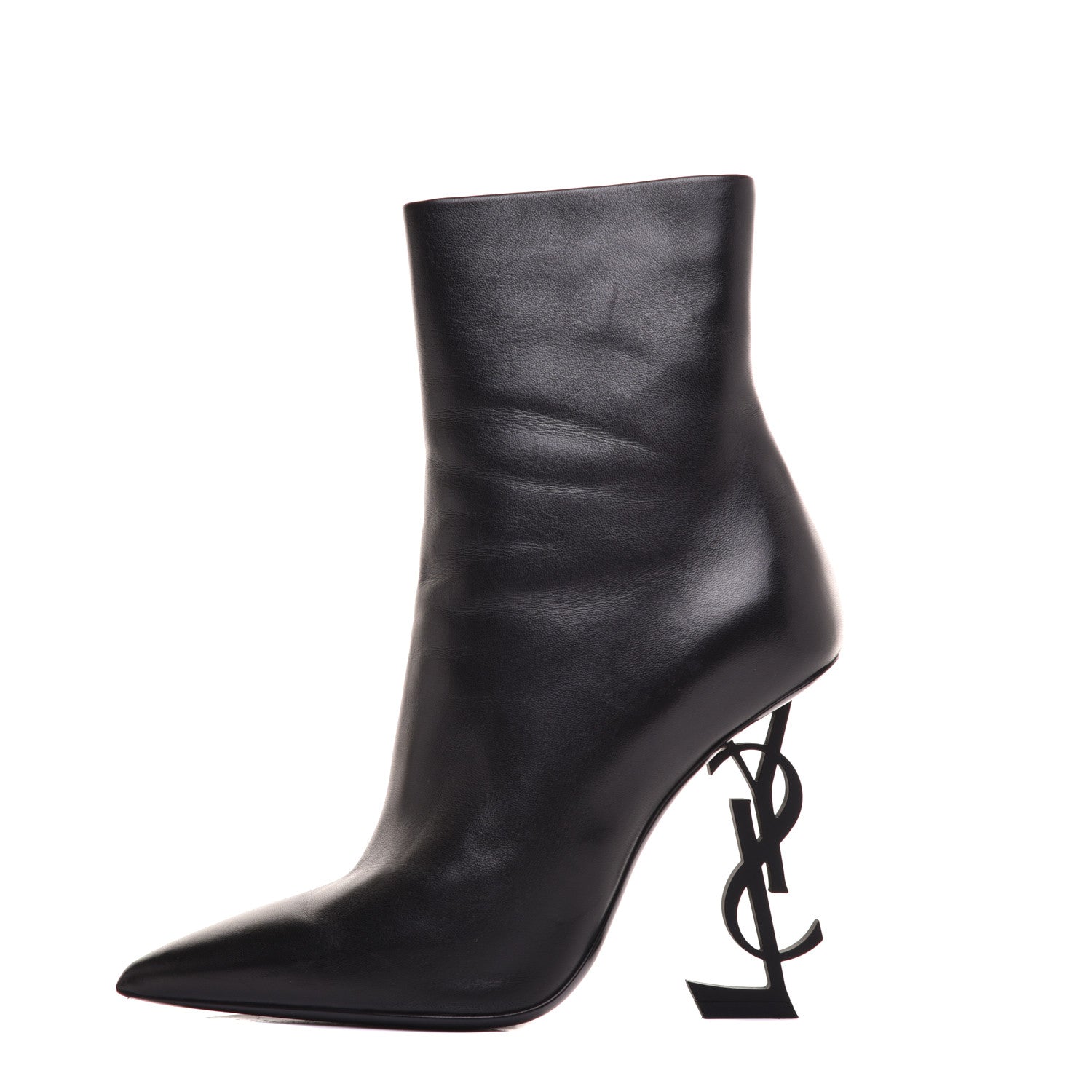 Saint Laurent Calfskin Opyum Ankle Boots 37 Black 1 of 10