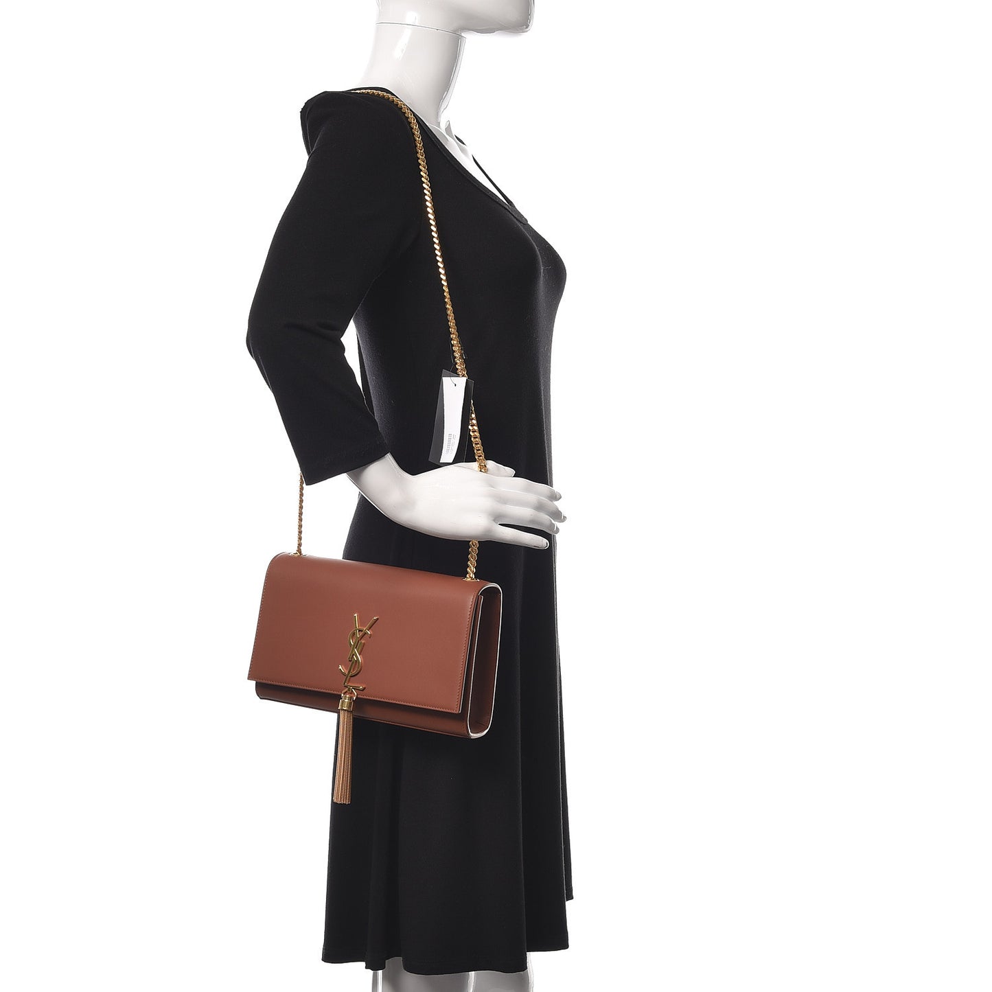 Smooth Calfskin Medium Classic Monogram Kate Tassel Brown