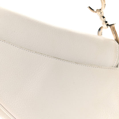 Christian Dior Calfskin Embroidered Romantic Flowers Saddle Bag White 9 of 16