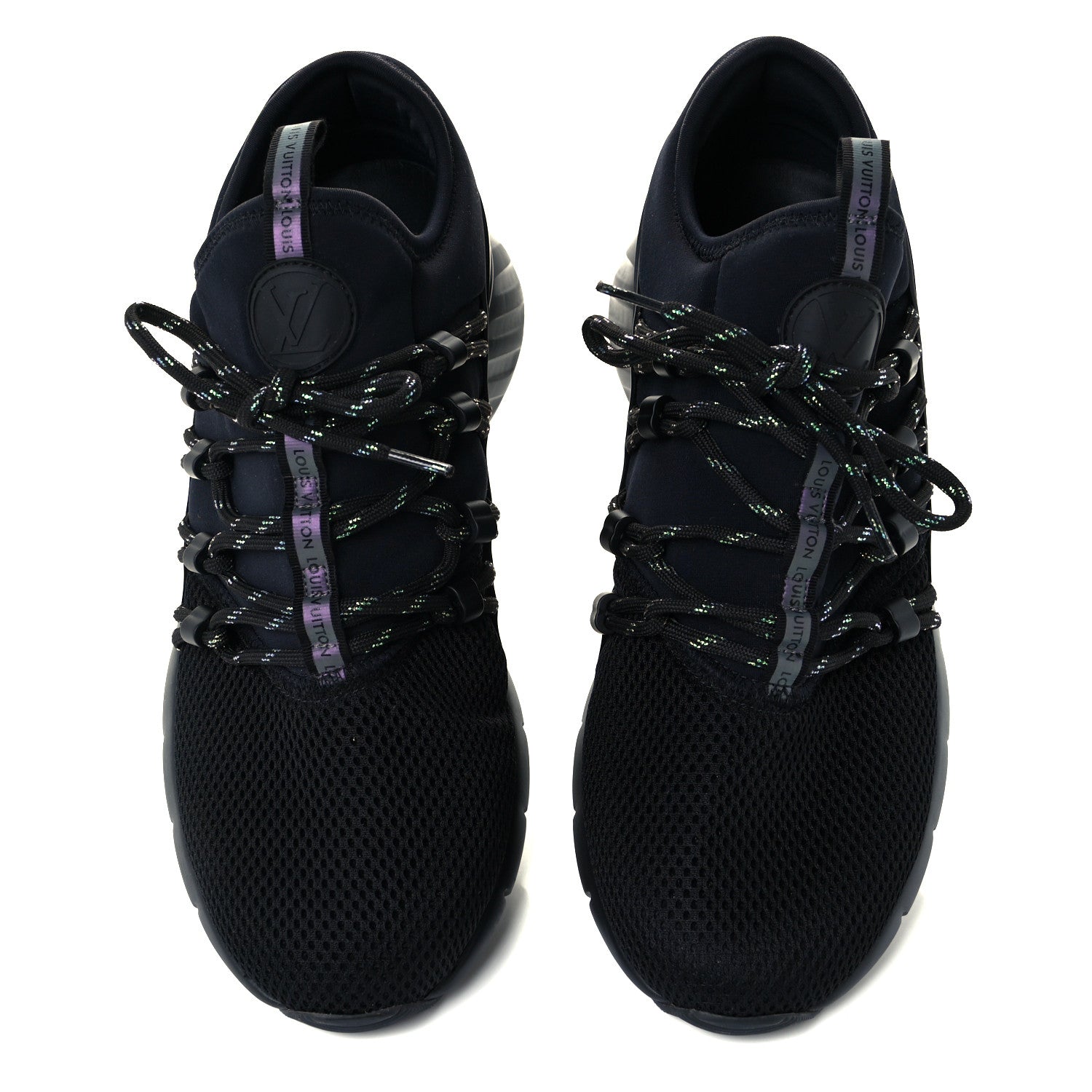 Louis Vuitton Neoprene Mesh Rubber Fastlane Low Sneakers 5 Black 5 of 10