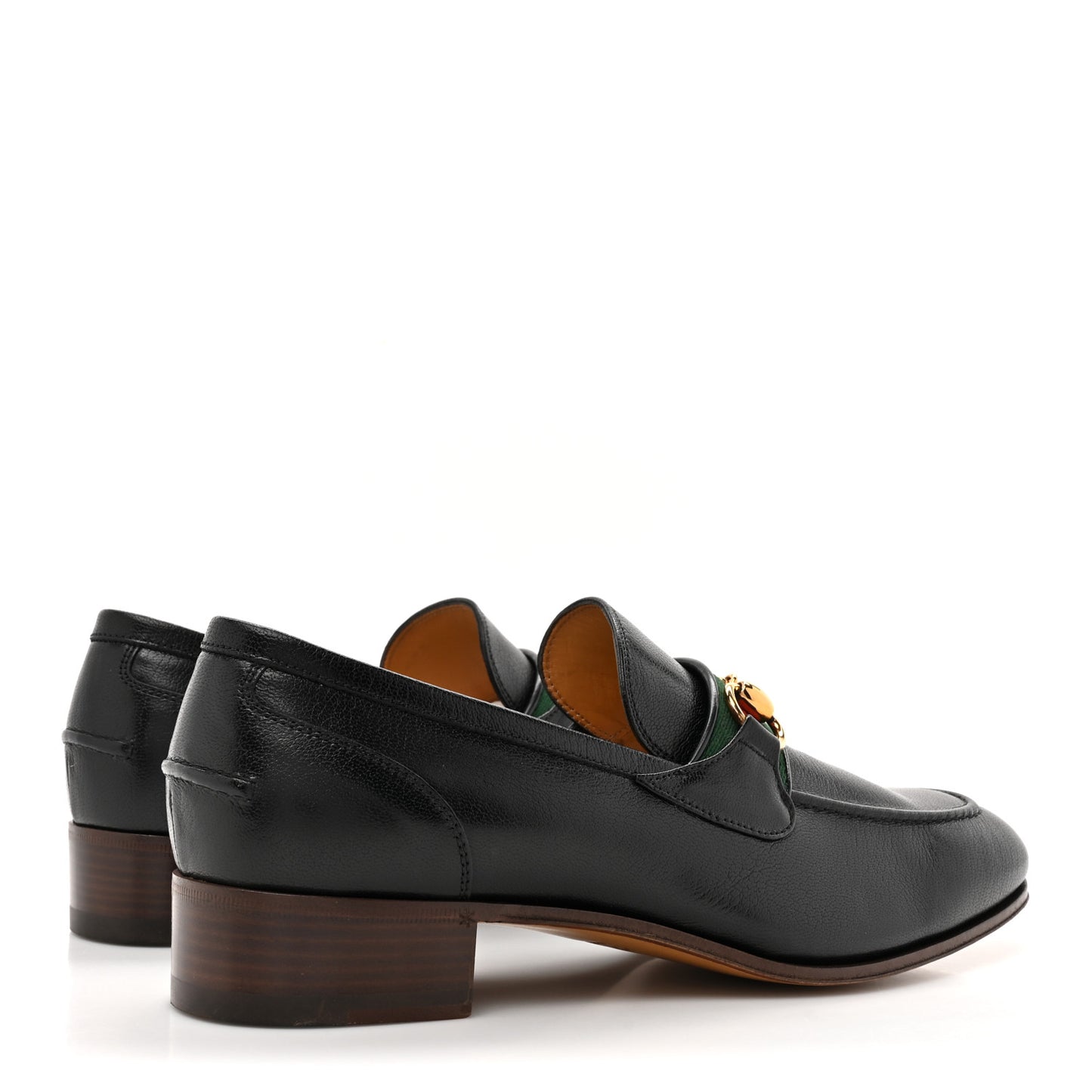 Goatskin Web Mens Horsebit Loafers 6.5 Black
