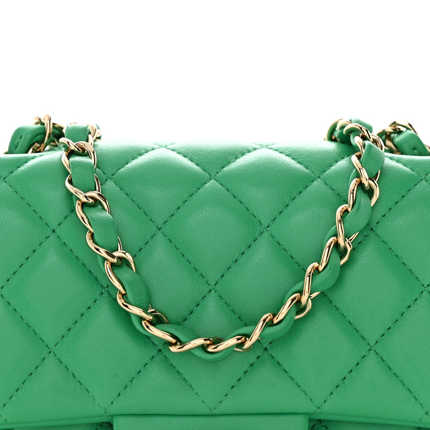 Chanel Lambskin Quilted Mini Square Flap Green 7 of 9
