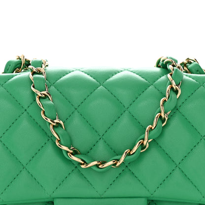 Chanel Lambskin Quilted Mini Square Flap Green 7 of 9