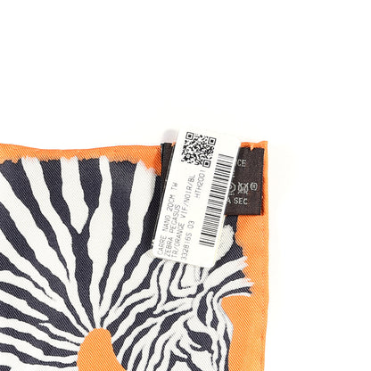 Hermes Silk Carre Zebra Pegasus Nano Scarf 20 Orange Vif Black 10 of 10