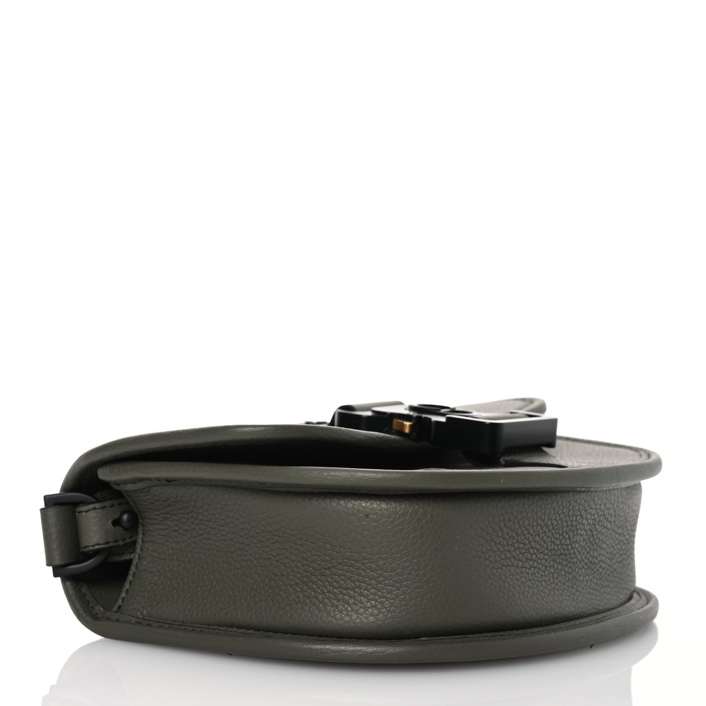 Grained Calfskin Mini Gallop Bag With Strap Green