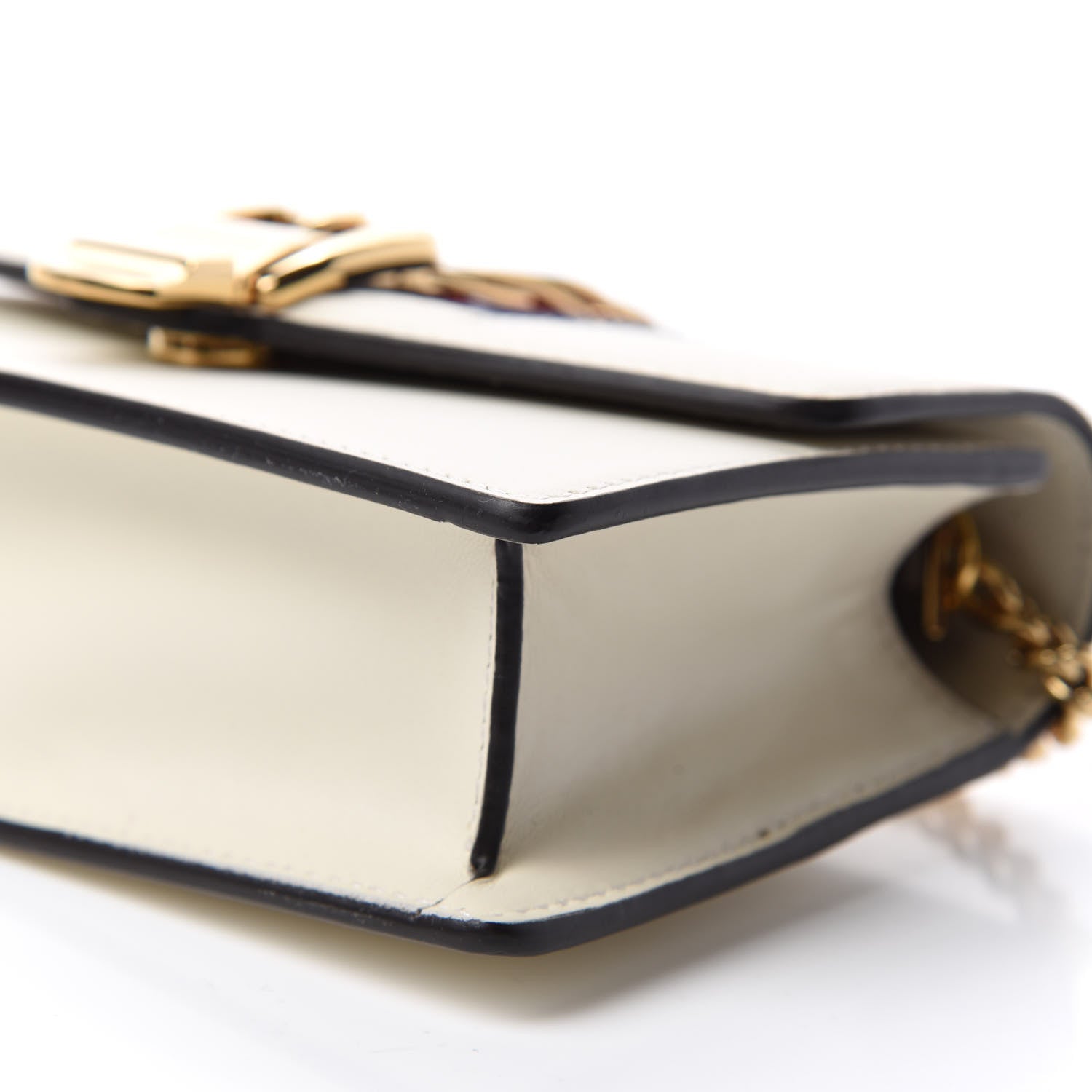 Gucci Calfskin Super Mini Sylvie Chain Shoulder Bag White 7 of 10