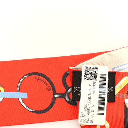Hermes Silk Do Re Boucles Twilly Creme Rouge Bleu Ciel 3 of 3