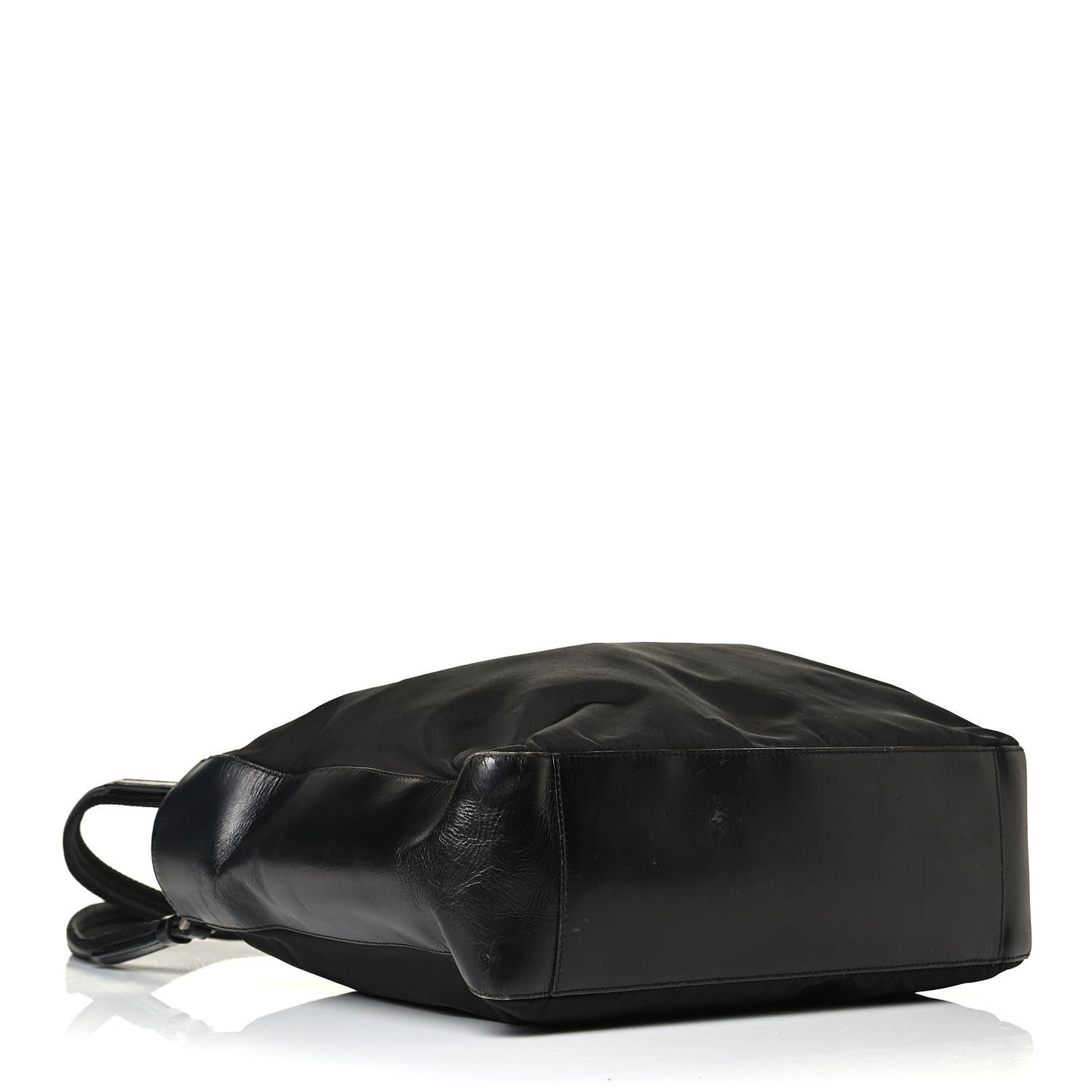 Tessuto Nylon Soft Calf Shoulder Bag Black