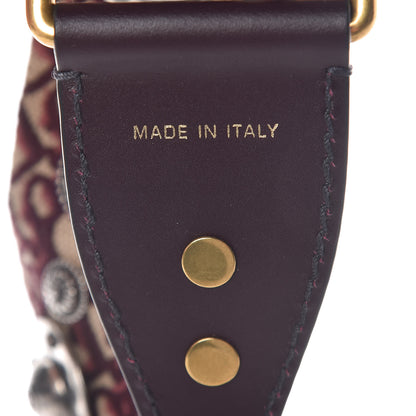 Christian Dior Oblique Studded Shoulder Strap Burgundy 5 of 5