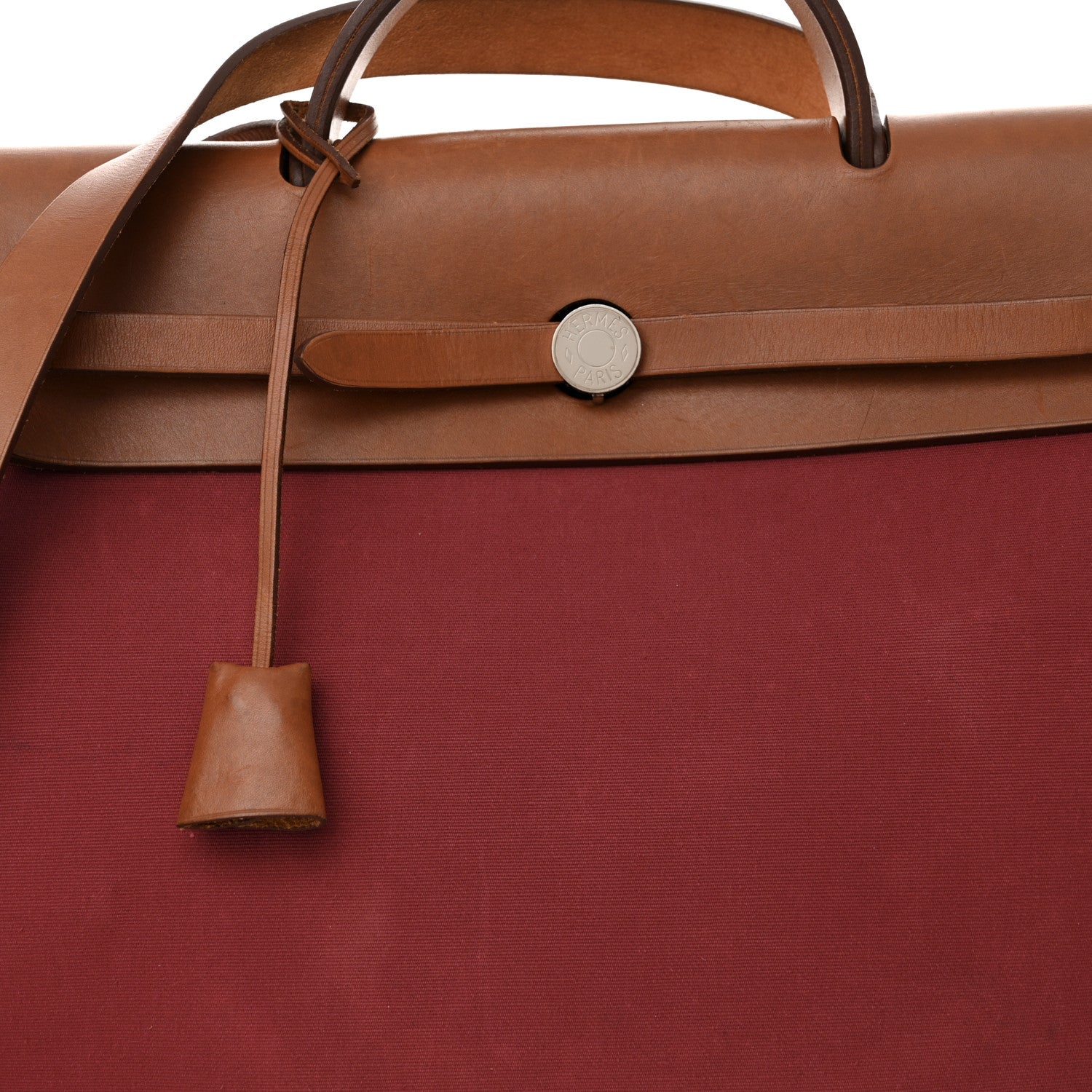 Hermes Vache Hunter Toile Herbag Zip 39 MM Rubis Natural 8 of 22