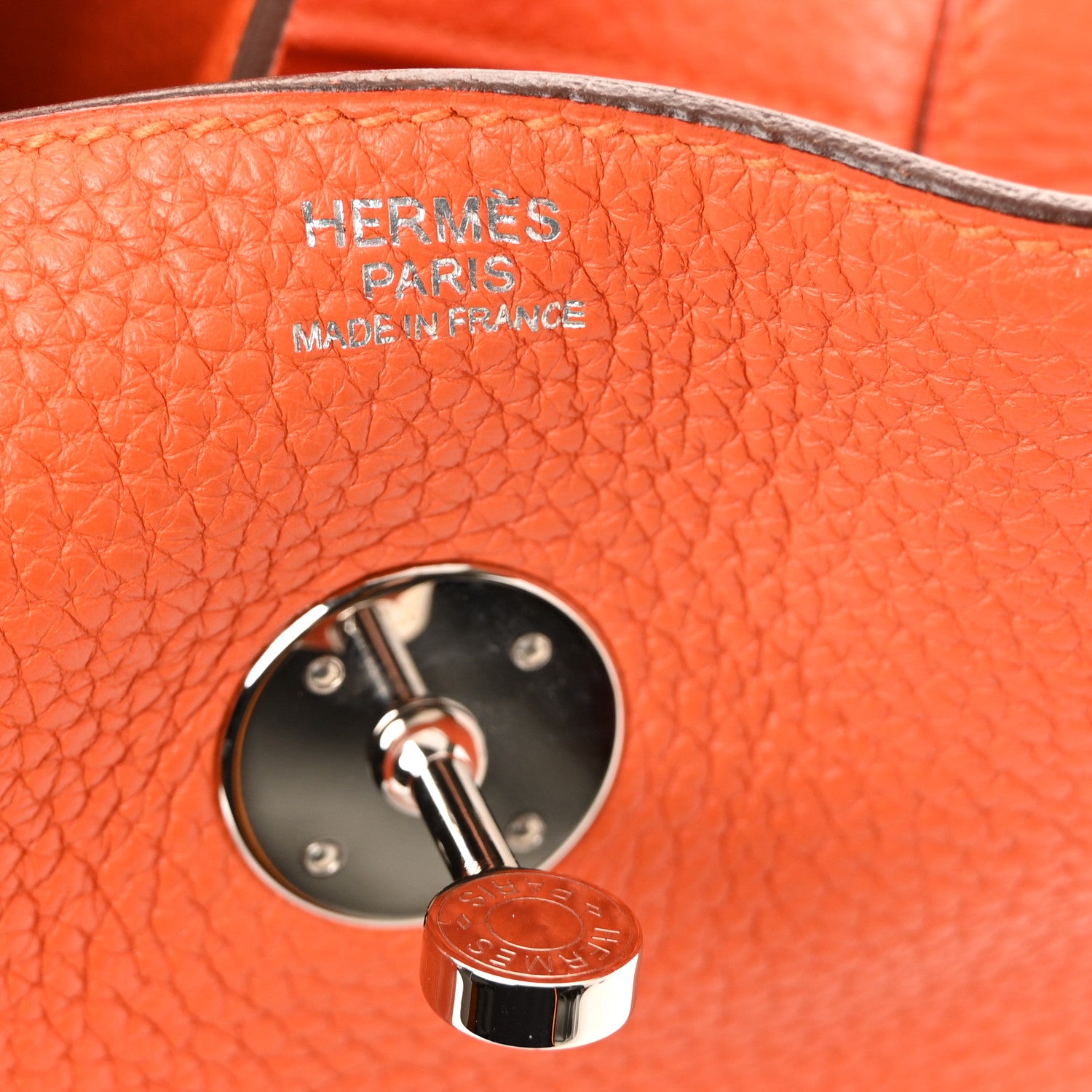 Hermes Taurillon Clemence Lindy 34 Orange 6 of 9