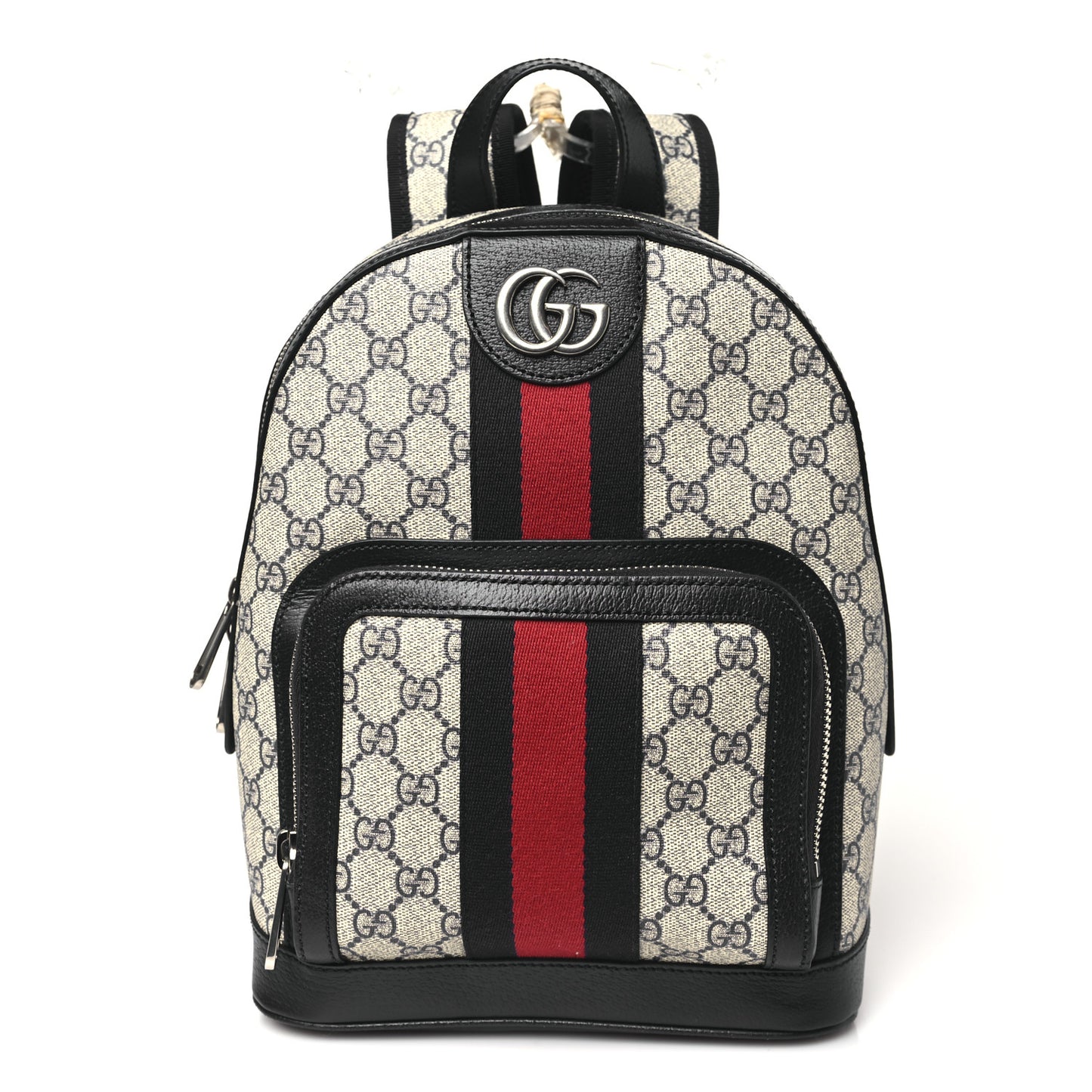 GG Supreme Monogram Textured Dollar Calfskin Web Small Ophidia Day Backpack Beige Blue Black