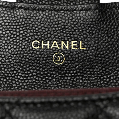 Chanel Caviar Quilted Flap Card Holder Chain Wristlet Black 6 of 9