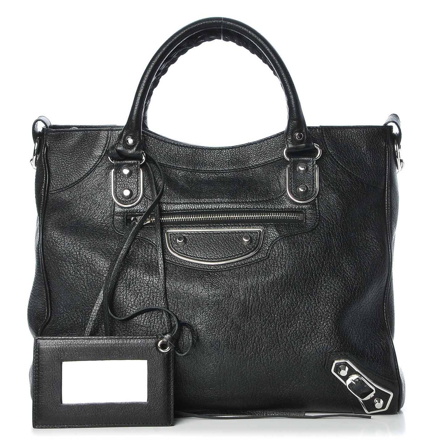 Chevre Silver Metallic Edge Hardware Velo Black