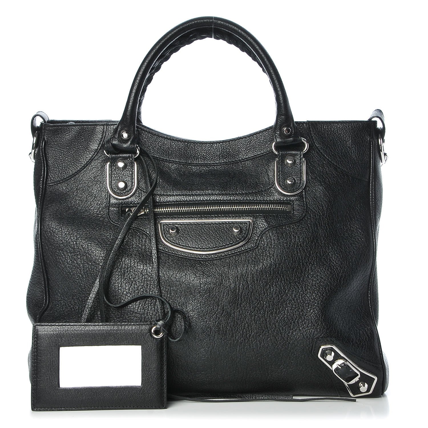 Balenciaga Chevre Silver Metallic Edge Hardware Velo Black 1 of 7