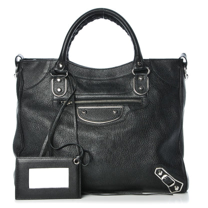 Balenciaga Chevre Silver Metallic Edge Hardware Velo Black 1 of 7