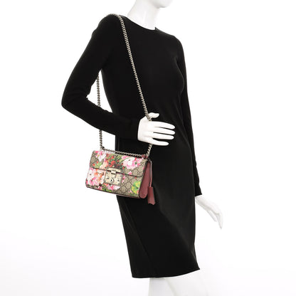 Gucci GG Supreme Monogram Blooms Small Padlock Shoulder Bag Beige Multicolor Dry Rose 2 of 7