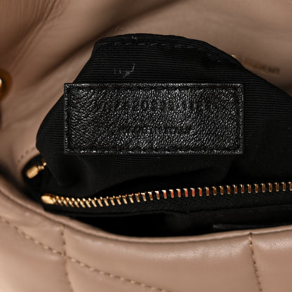 Saint Laurent Lambskin Quilted Toy Loulou Puffer Monogram Chain Satchel Dark Beige 6 of 11