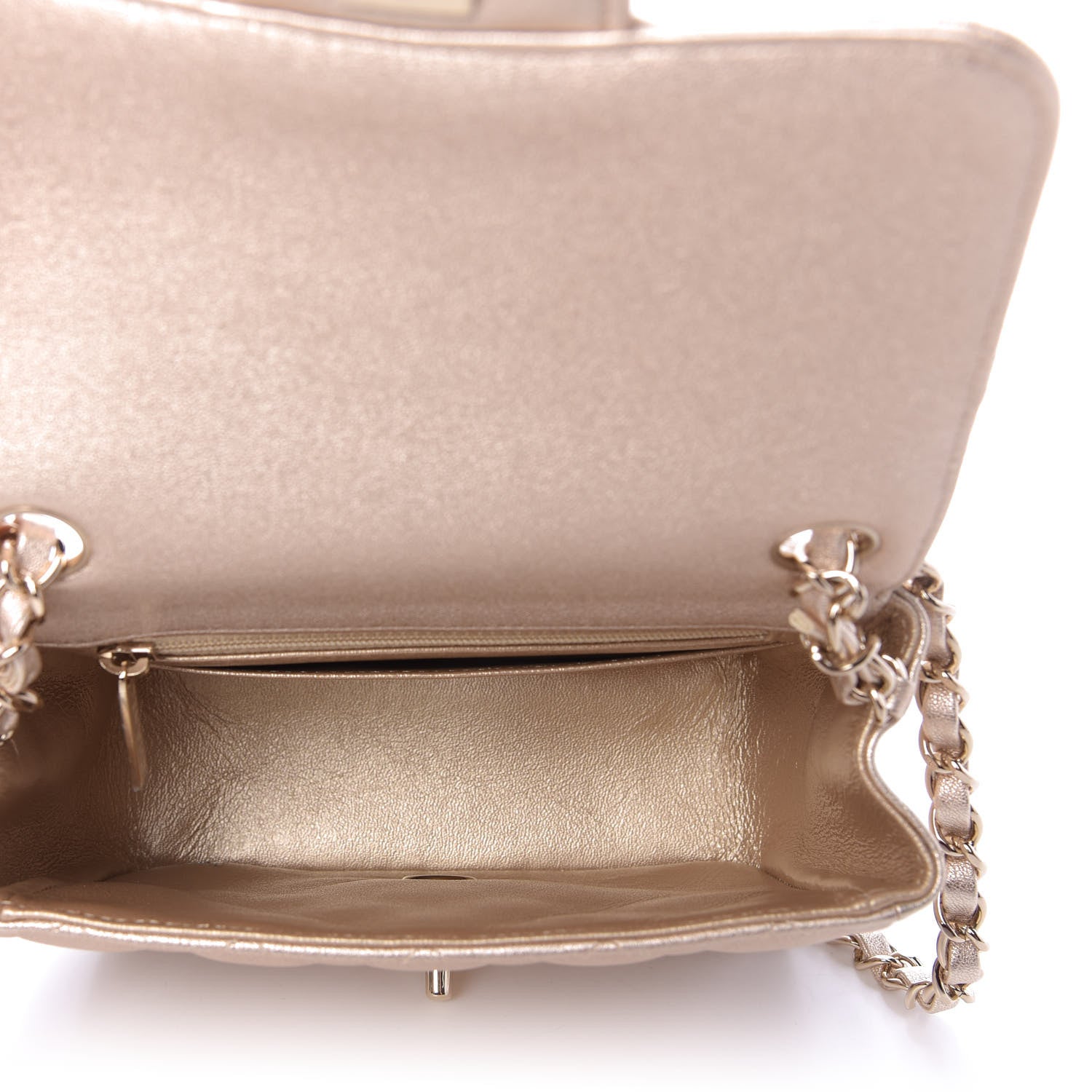 Chanel Metallic Lambskin Quilted Mini Square Flap Gold 5 of 10