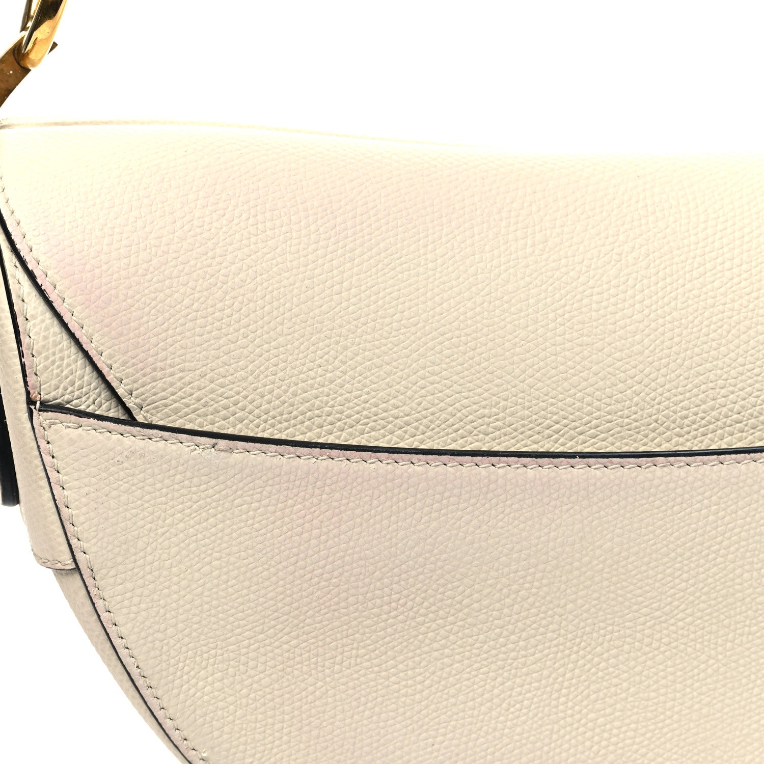 Christian Dior Grained Calfskin Saddle Bag White 14 of 14