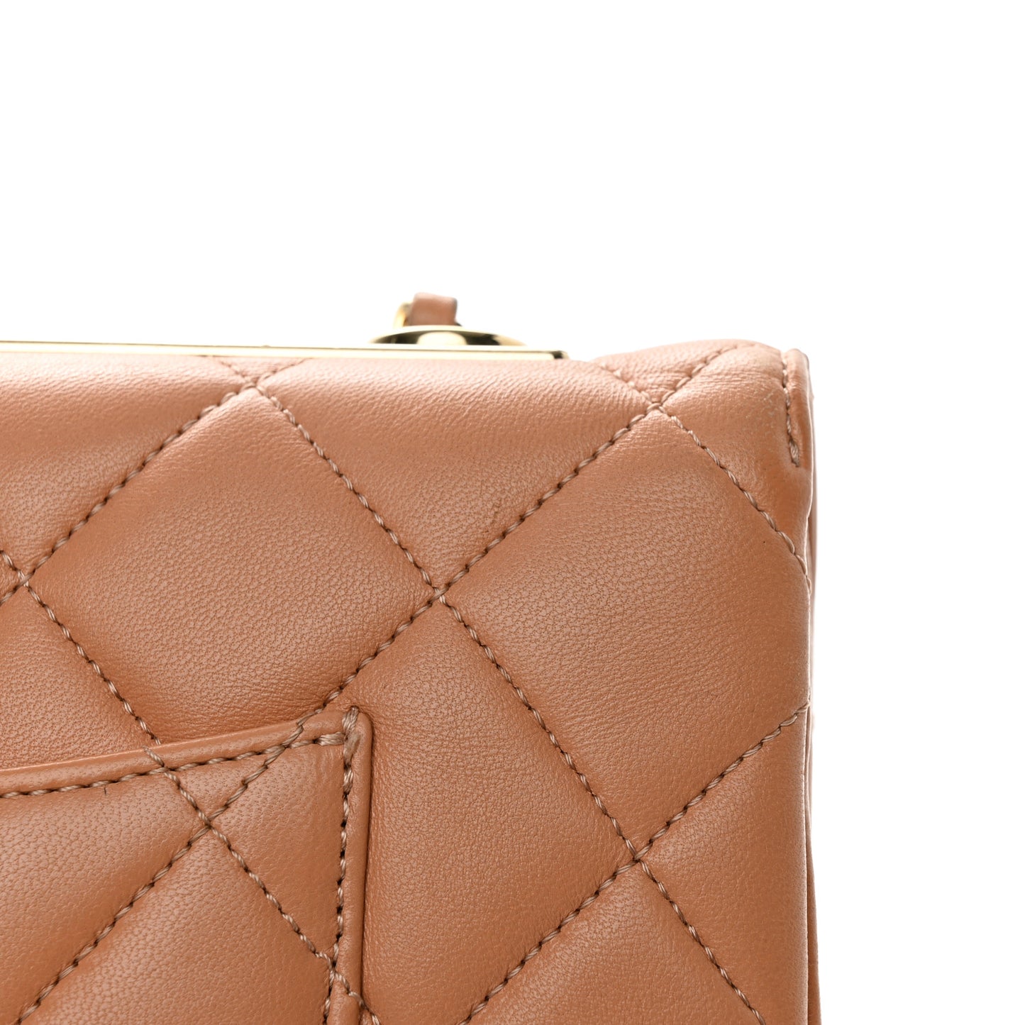 Lambskin Quilted Medium Trendy CC Flap Beige