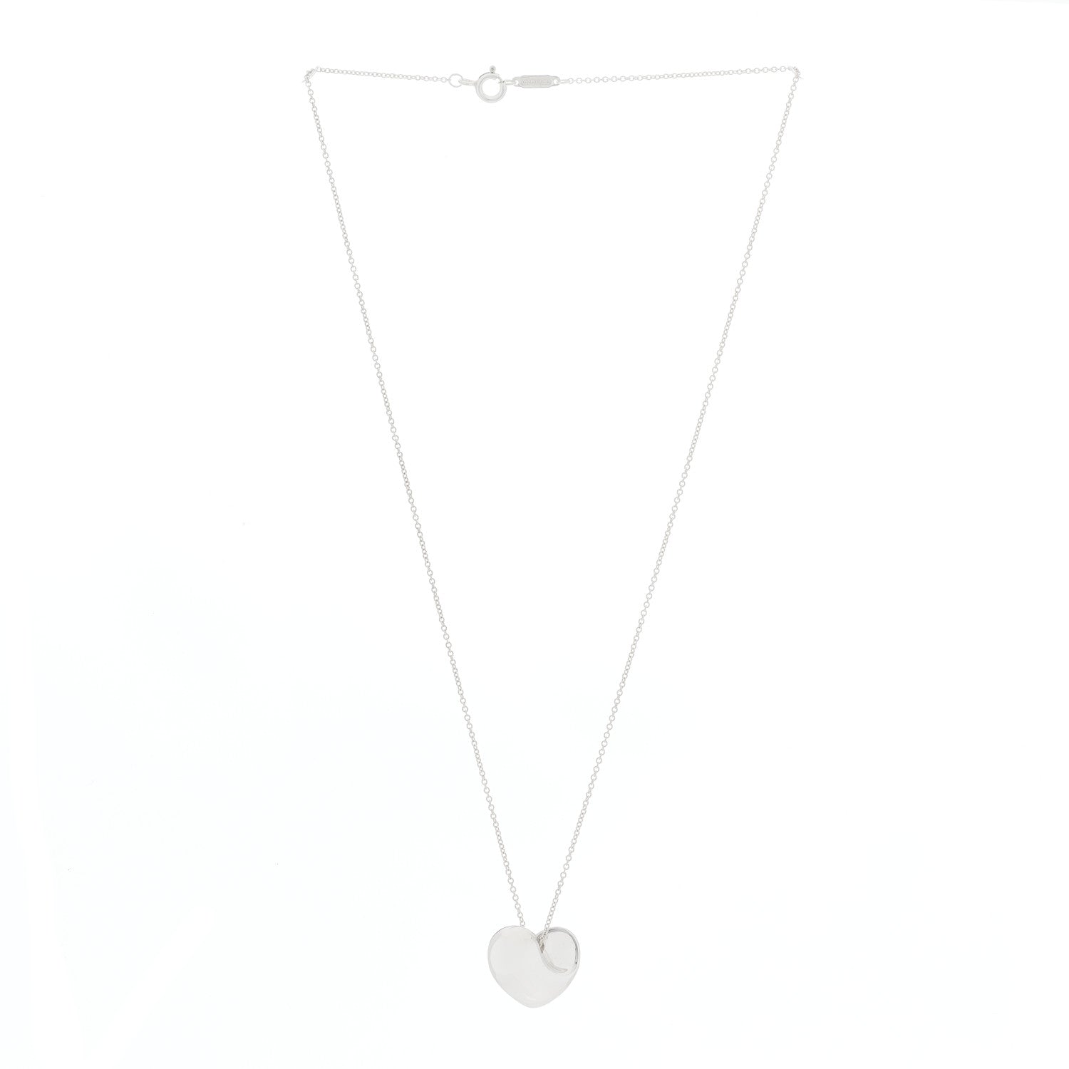 Tiffany Sterling Silver 14mm Elsa Perretti Full Heart Pendant Necklace 2 of 4
