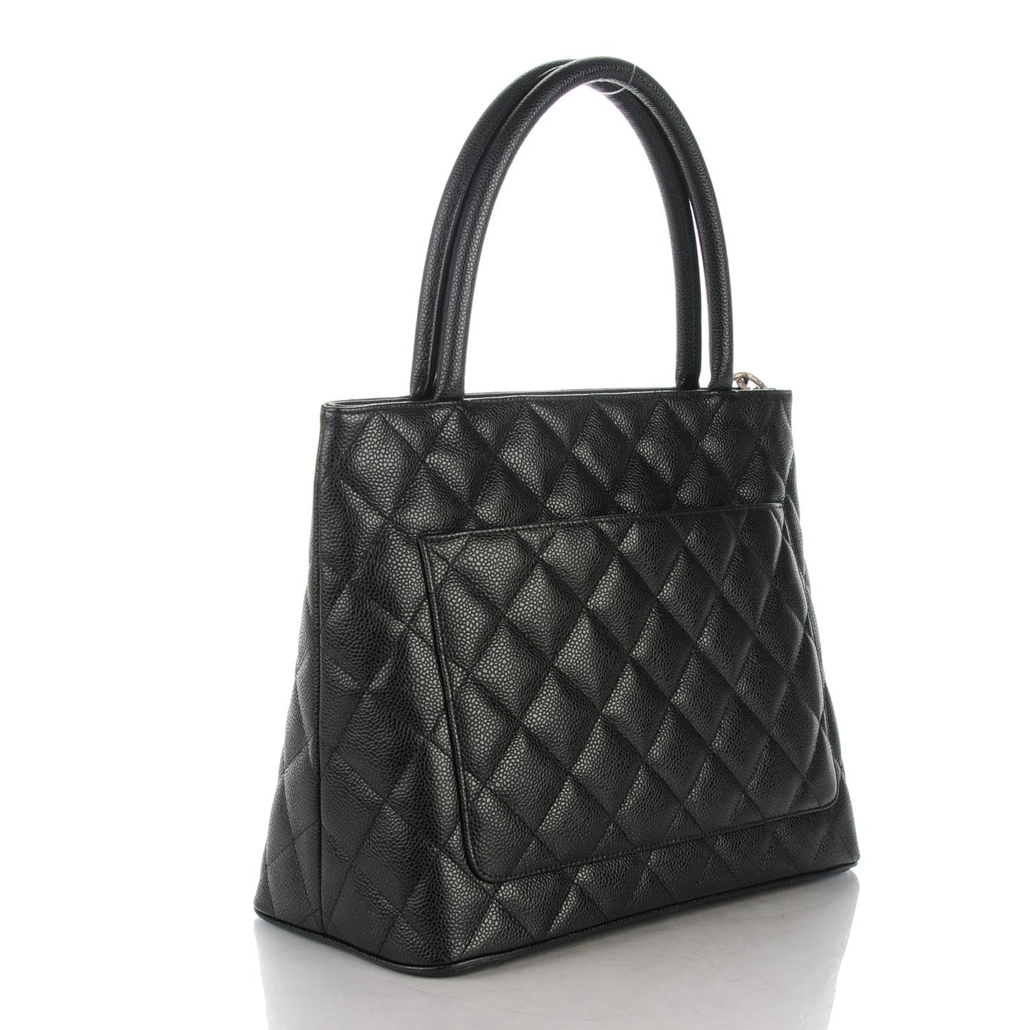 Caviar Quilted Medallion Tote Black