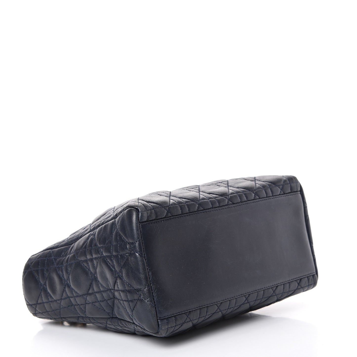 Lambskin Cannage Medium Lady Dior Navy Blue