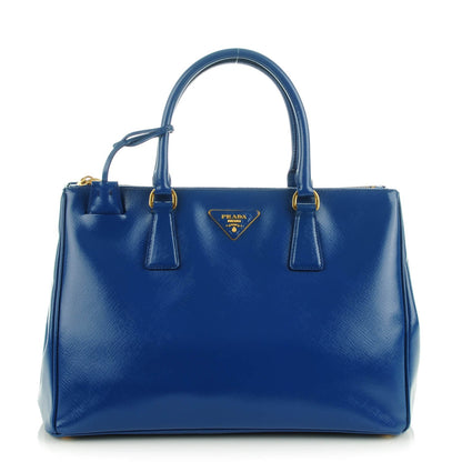 Prada Saffiano Vernice Medium Galleria Double Zip Tote Azzurro 1 of 8