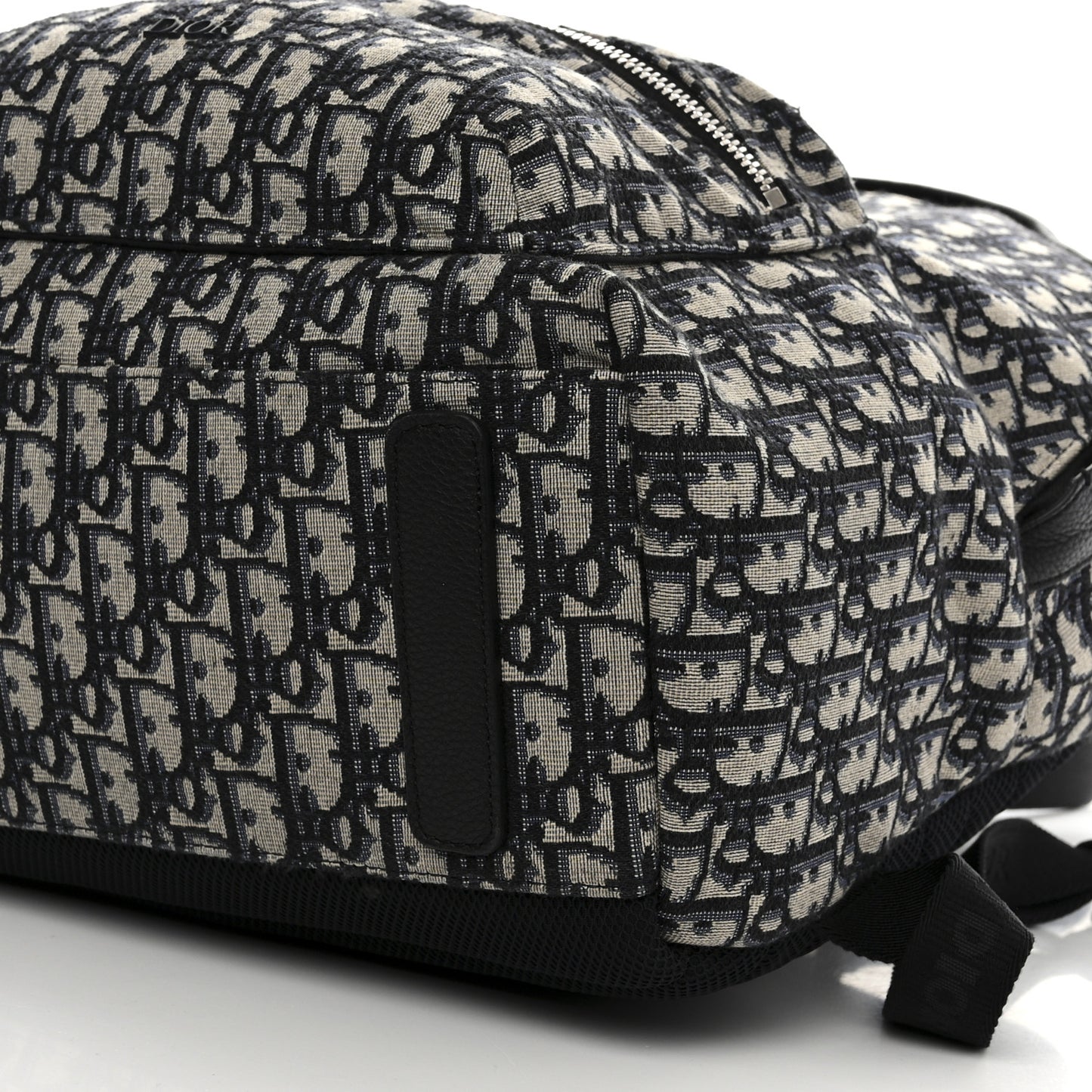 Oblique Calfskin Rider Backpack Beige Black
