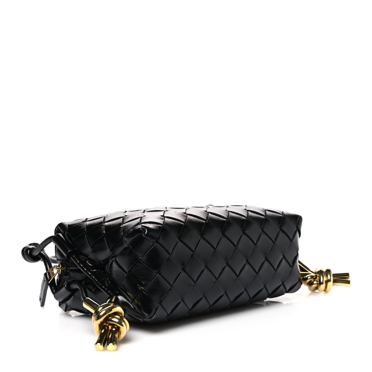 Bottega Veneta Polished Nappa Intrecciato Metallic Knot Mini Loop Camera Bag Black 4 of 9