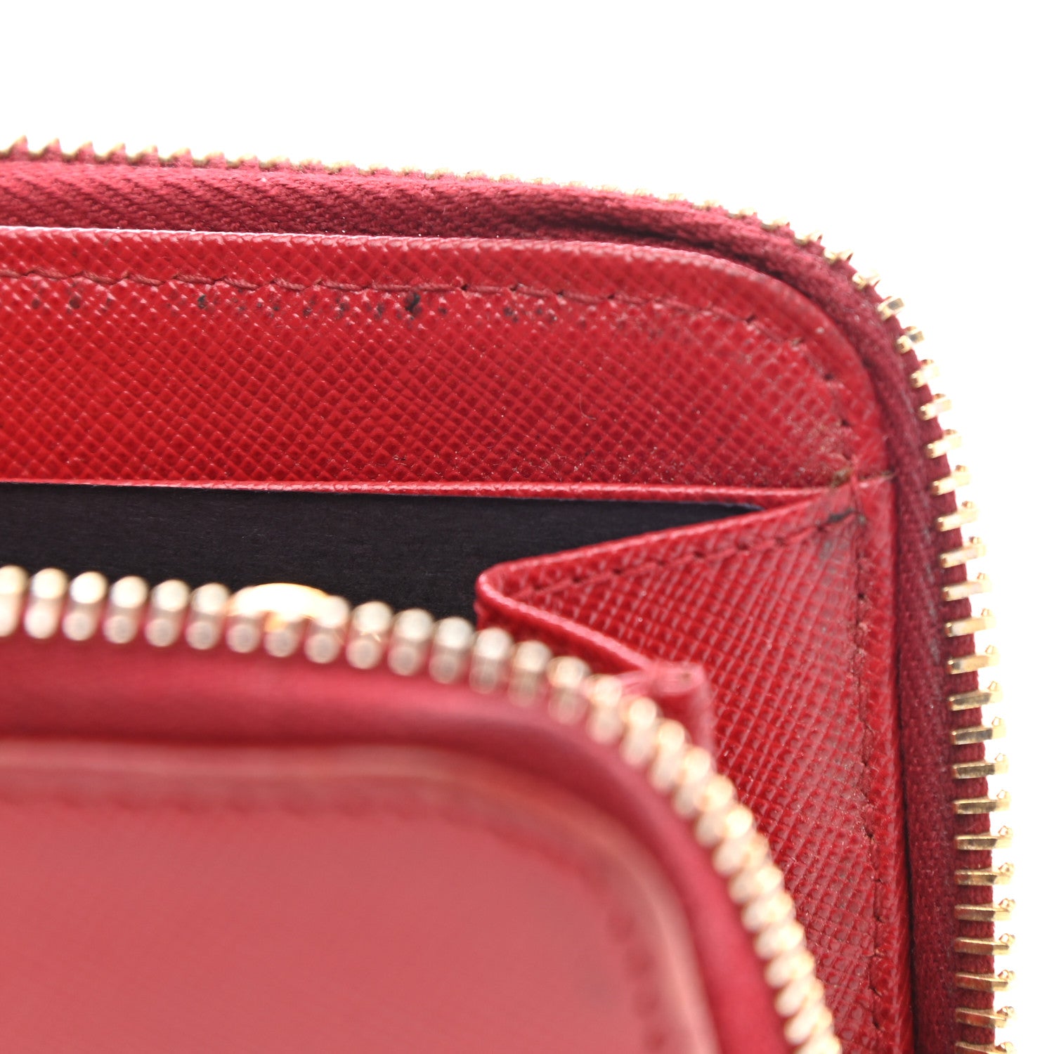 Prada Saffiano Zip Around Wallet Fuoco 6 of 12