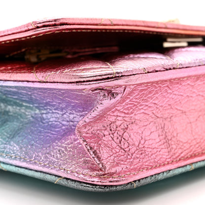 Chanel Metallic Goatskin Quilted 2.55 Reissue Wallet on Chain WOC Multicolor 10 of 12