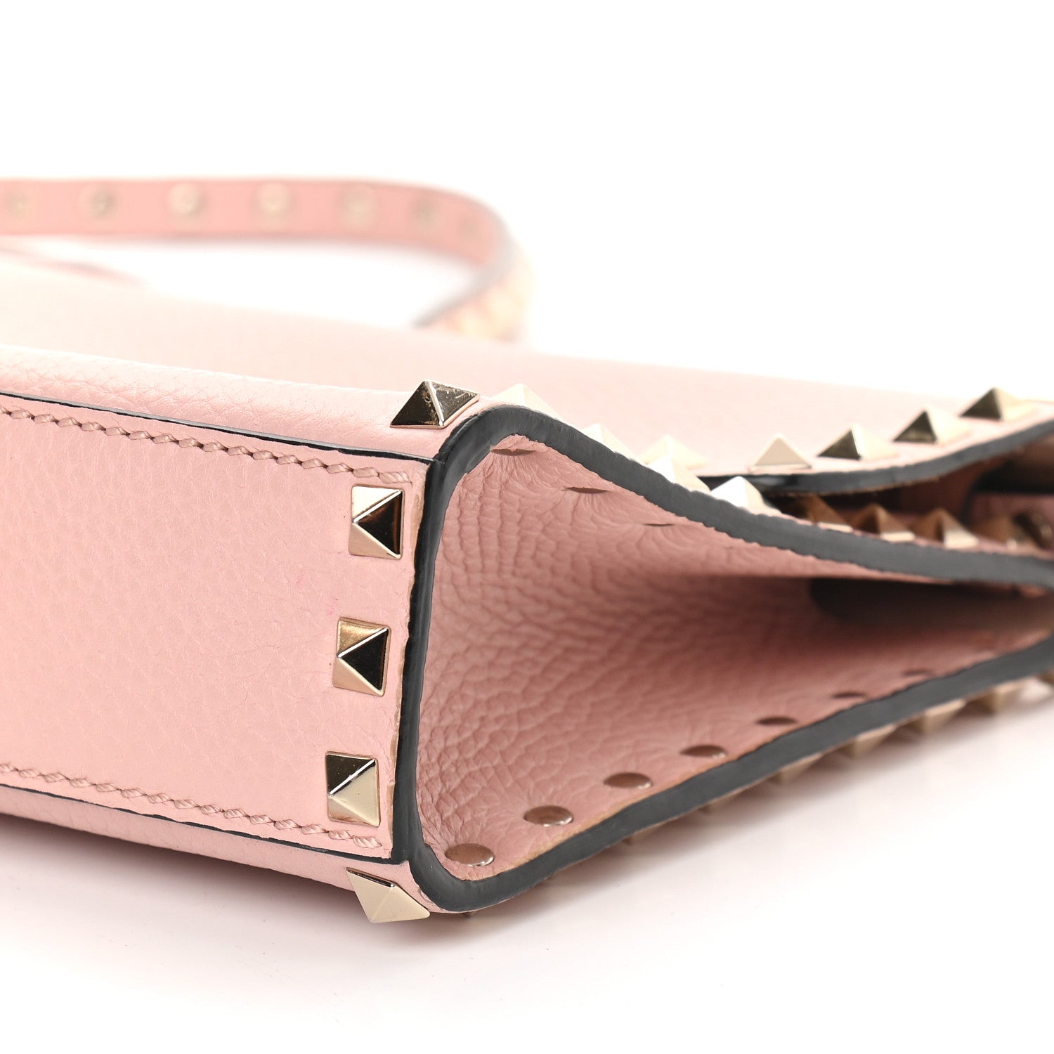 Valentino Garavani Pebbled Calfskin Medium Rockstud Flip Lock Crossbody Bag Water Rose 7 of 7