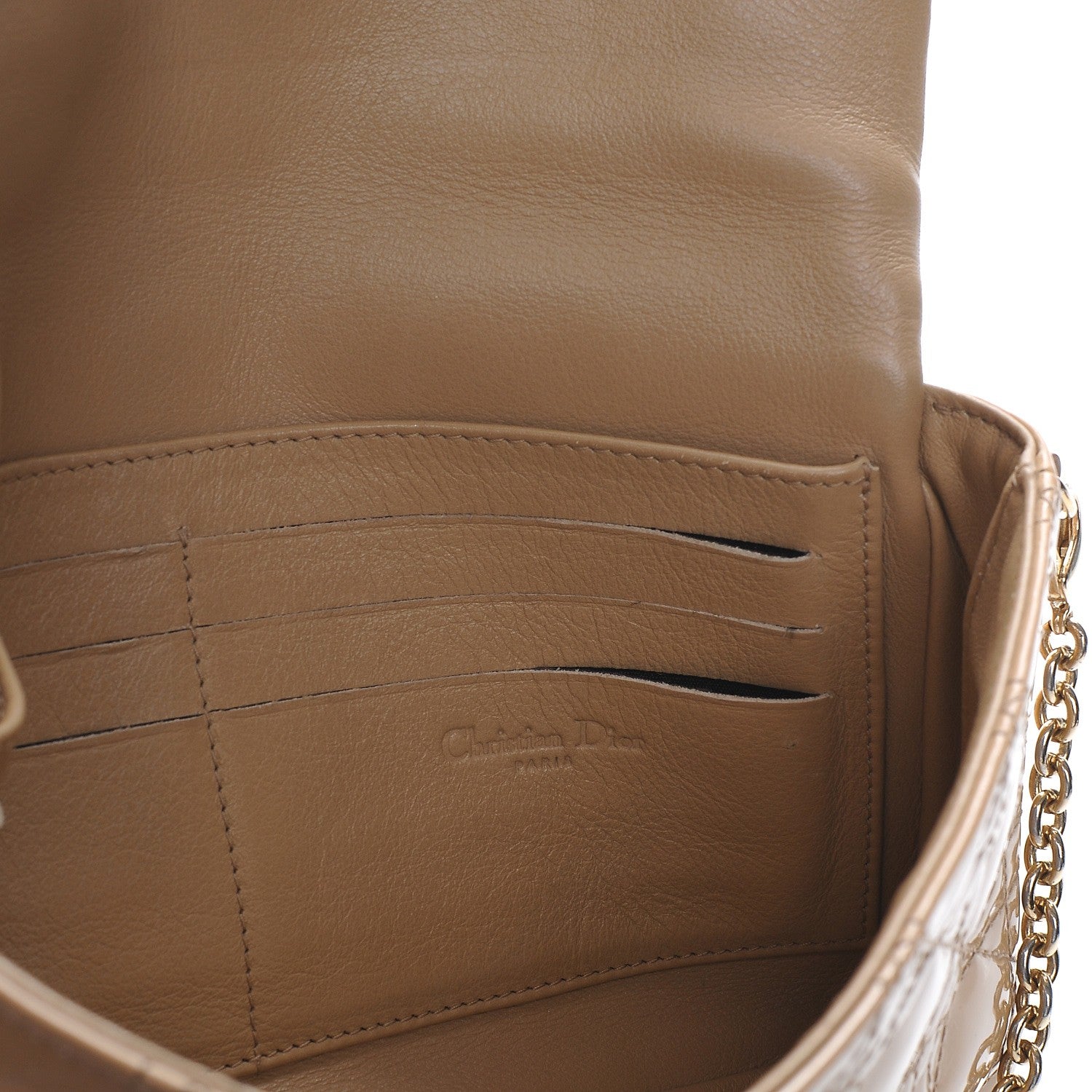 Christian Dior Patent Cannage New Lock Pouch Beige 7 of 8