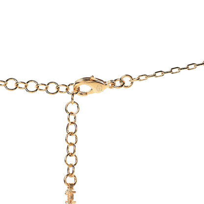Chanel Metal Crystal Logo Necklace Gold 5 of 6