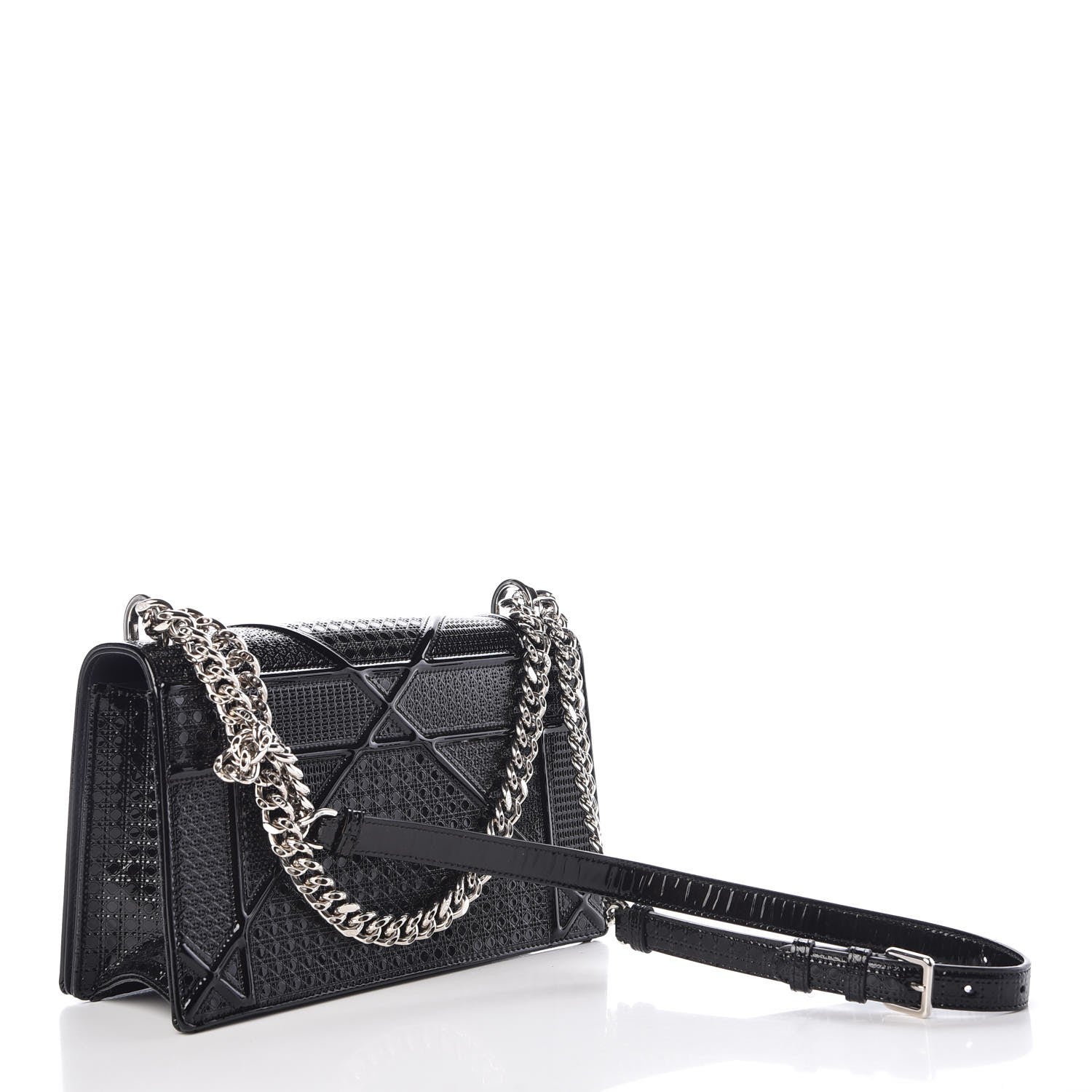 Christian Dior Patent Micro-Cannage Medium Diorama Flap Bag Black 3 of 7