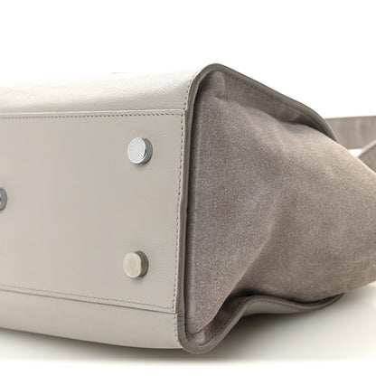 Saint Laurent Calfskin Suede Baby Monogram Downtown Cabas Grey 10 of 11