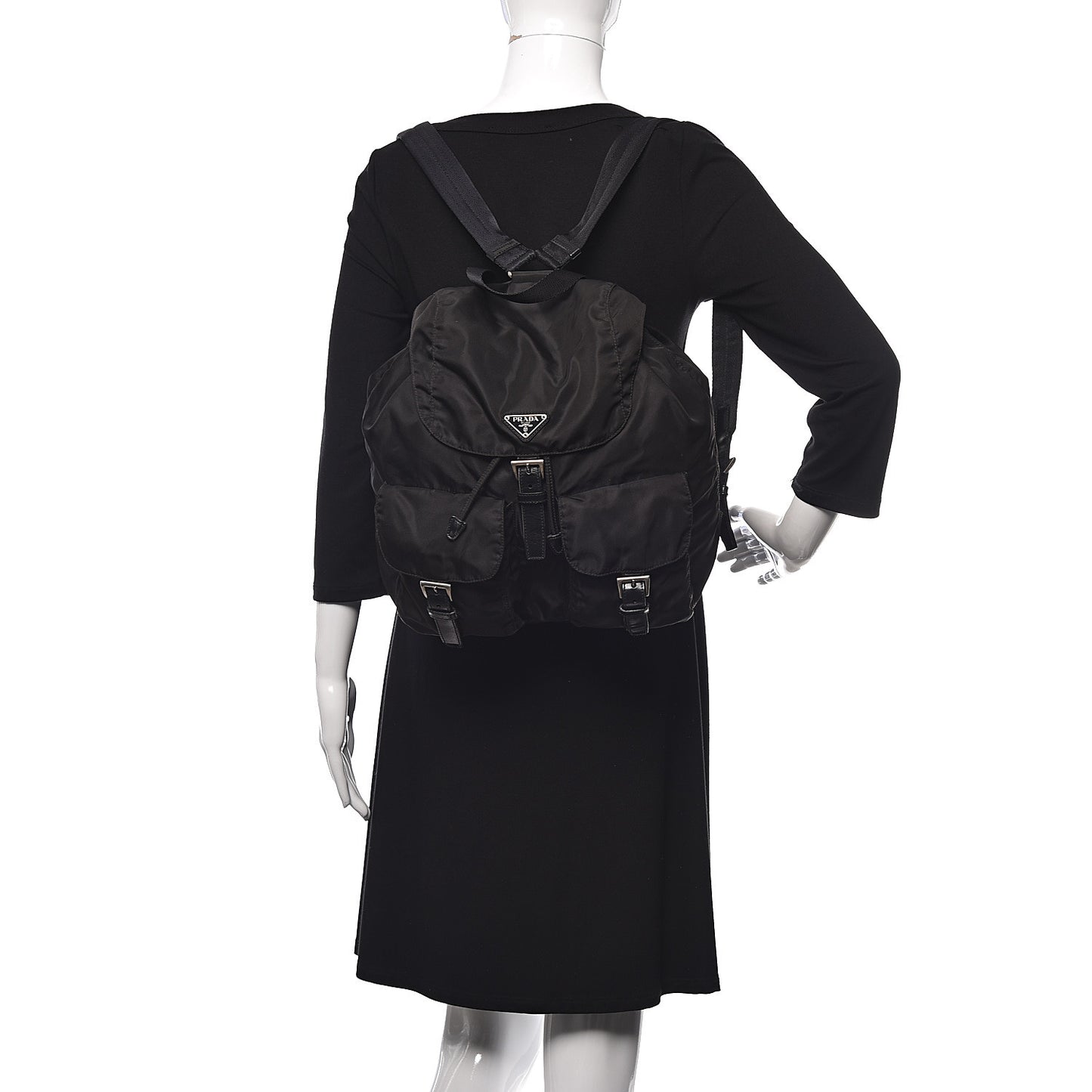 Nylon Vela Medium Backpack Black