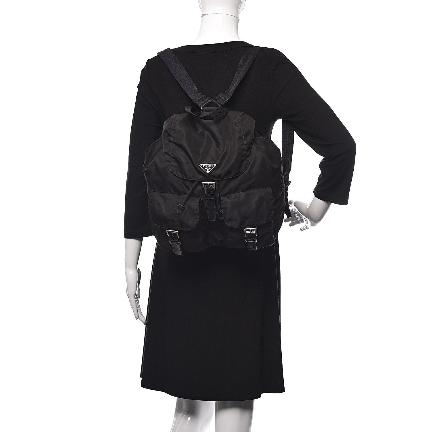 Prada Nylon Vela Medium Backpack Black 2 of 19