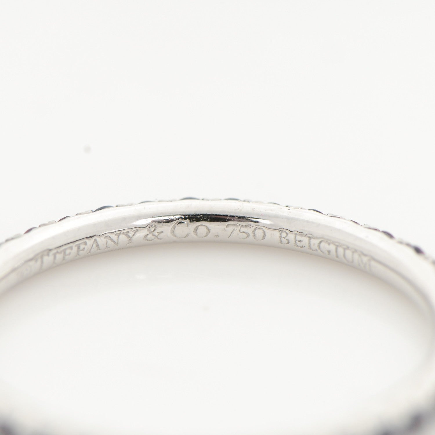 Tiffany 18K White Gold Iolite Metro Single Row Ring 4 4 of 4