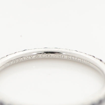 Tiffany 18K White Gold Iolite Metro Single Row Ring 4 4 of 4